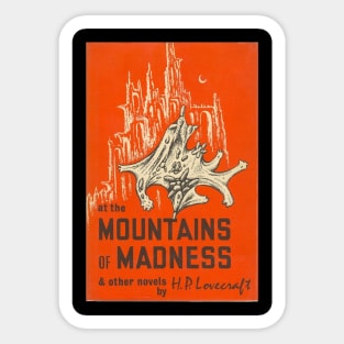 H.P Lovecraft Vintage Book Cover - At the Mountains of Madness Sticker